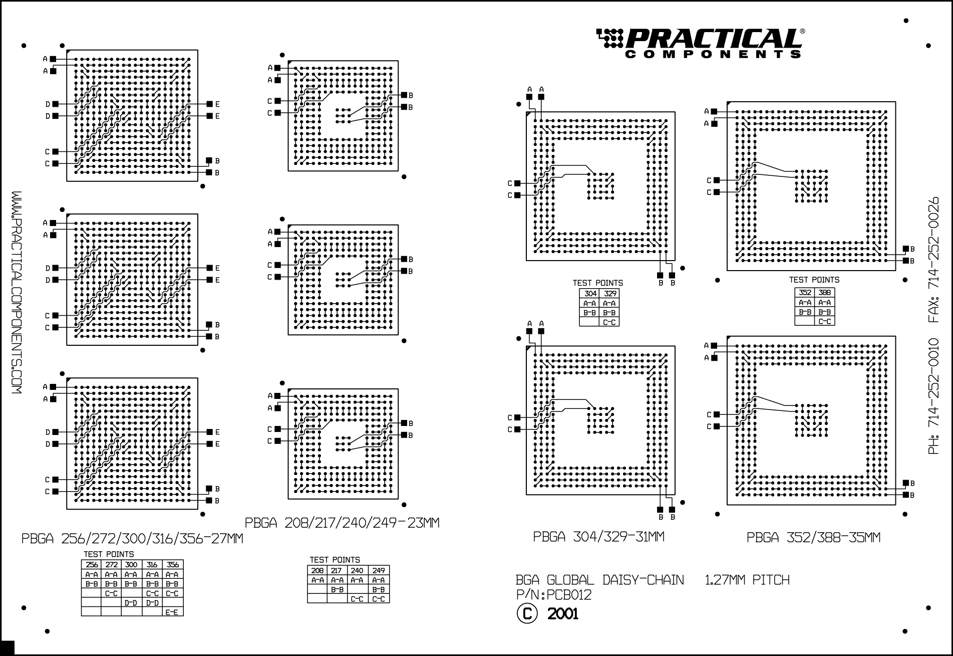 PC012 BGA Global Daisy-Chain Test Kit