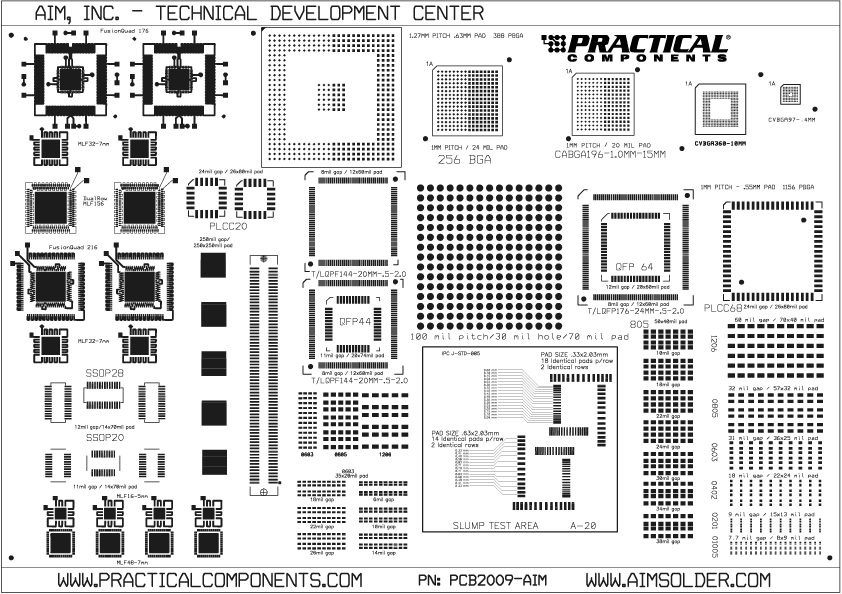 PC2009 Rev A AIM Solder Print Test Board and Kit