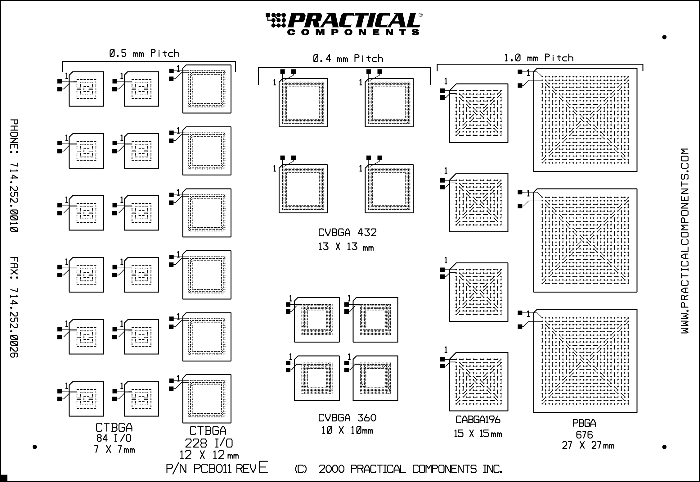 PC011 BGA Fine Pitch Board and kit