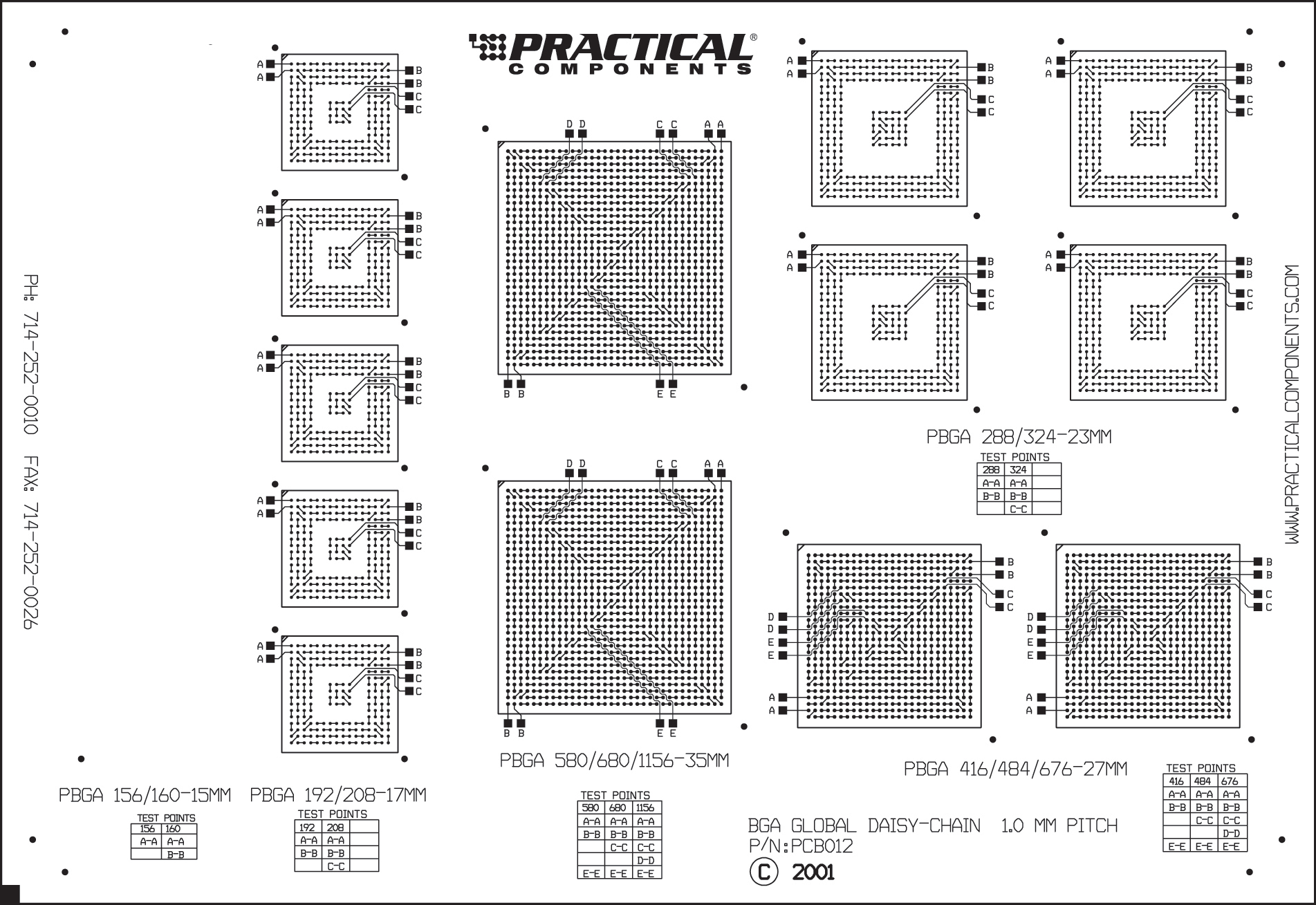 PC012 BGA Global Daisy-Chain Test Kit