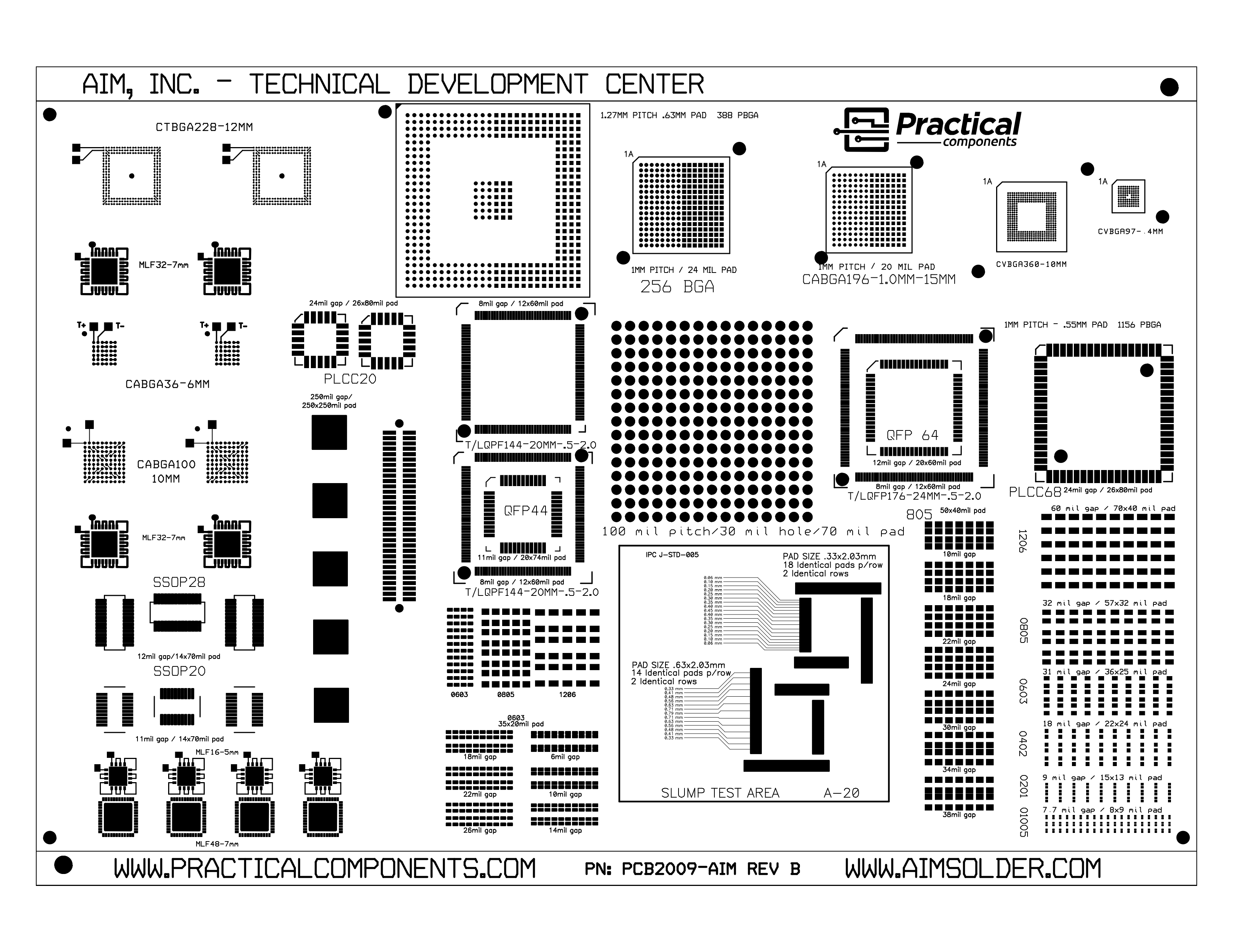 PC2009 Rev B AIM Solder Print Test Board and Kit